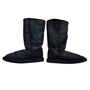 UGG Australia Classic Tall Black Sheepskin Boots 5815 Womens Size 5 Warm Casual